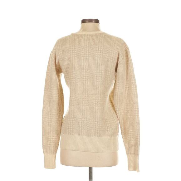Men’s Vintage Polo Ralph Lauren Cashmere Sweater S Ivory Plaid 90s - Picture 3 of 10